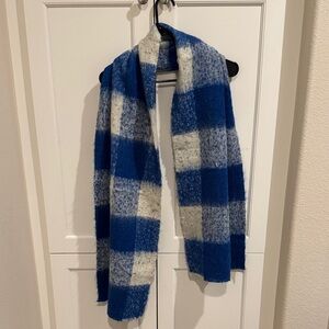 Aerie Blue and White Checkered Scarf